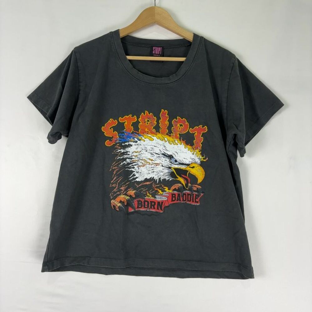 STRIPT BORN BADDIE VINTAGE TEE-